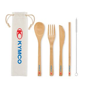 SETSTRAW Couverts en bambou avec paille