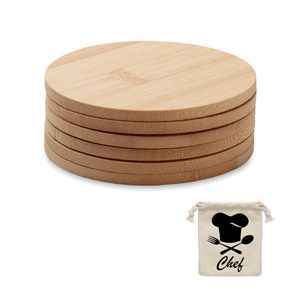 BAYIN SET Lot de 6 sous-verres en bambou