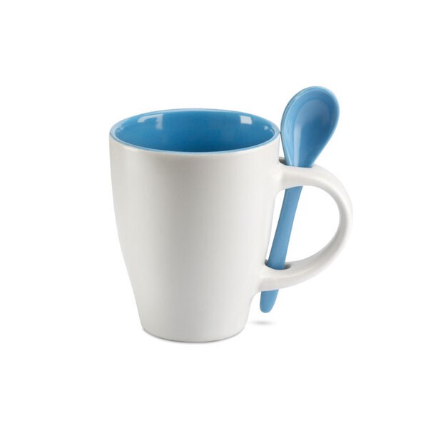 DUAL Mug avec cuillère 250 ml - GiftRetail MO7344