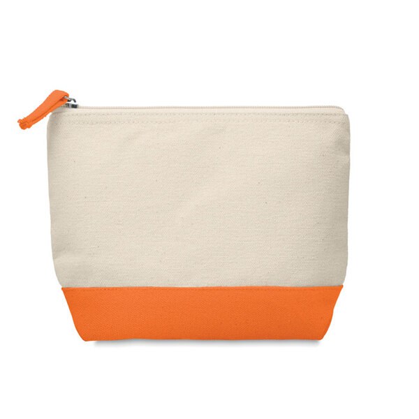 KLEUREN Stylish Two-Tone Cotton Cosmetic Bag with Zipper - GiftRetail MO9815