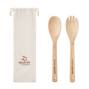 MAYEN SET Couverts à salade en bambou