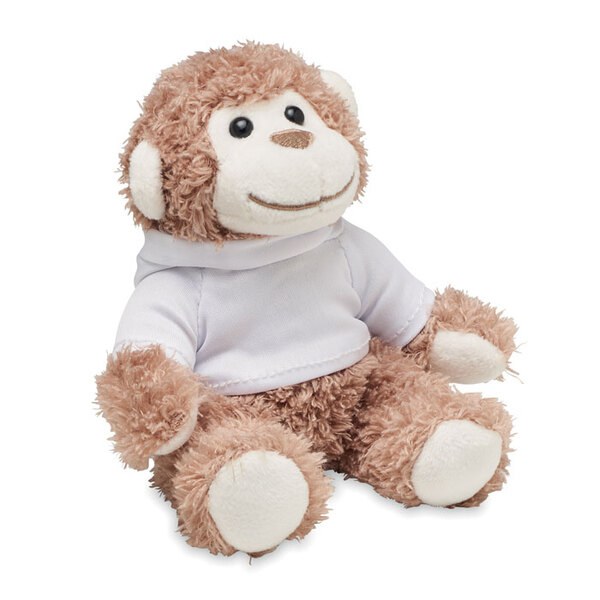 LENNY Peluche Singe avec Sweat à Capuche Personnalisable - GiftRetail MO6737