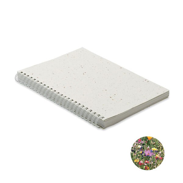 SEED RING Carnet A5 couv. papier semence - GiftRetail MO2083