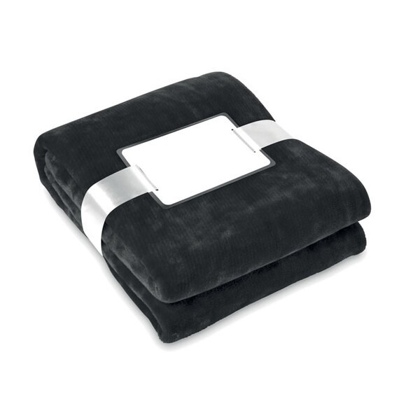 DAVOS Luxurious Flannel Fleece Blanket with Ribbon Wrap - GiftRetail MO9088