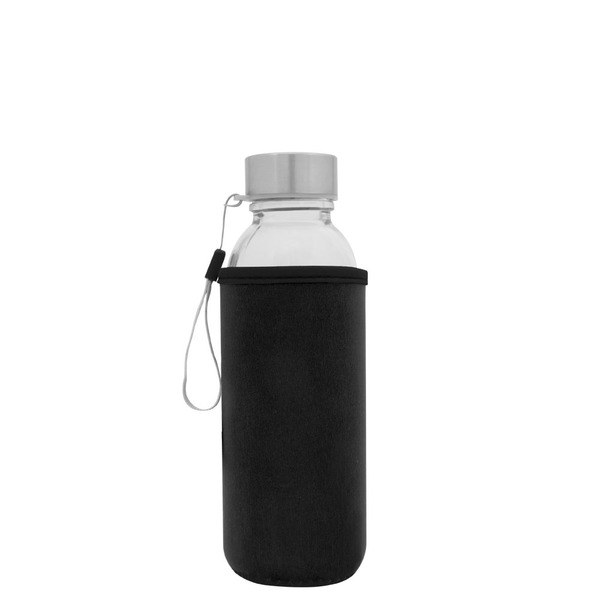 Goya 39528 - Bouteille en verre 420 ml avec couvercle en acier inoxydable et housse en néoprène JARABA