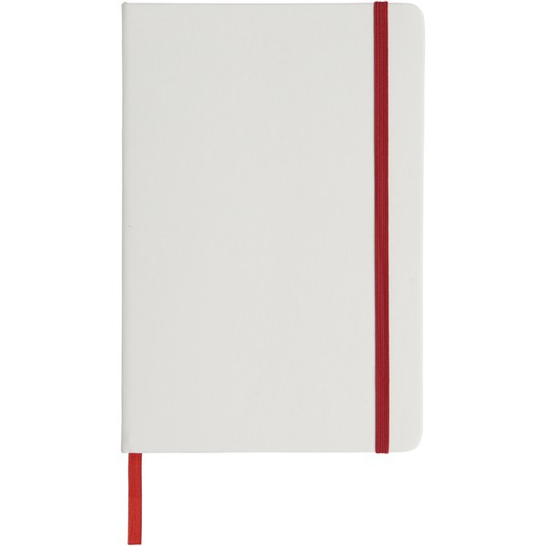 Carnet de notes blanc A5 Spectrum avec élastique de couleur - EgotierPro 107135
