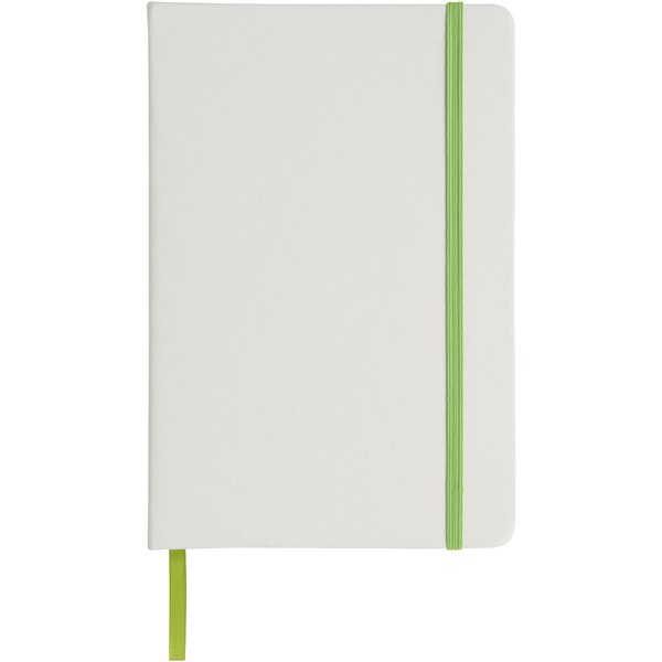 Carnet de notes blanc A5 Spectrum avec élastique de couleur - EgotierPro 107135