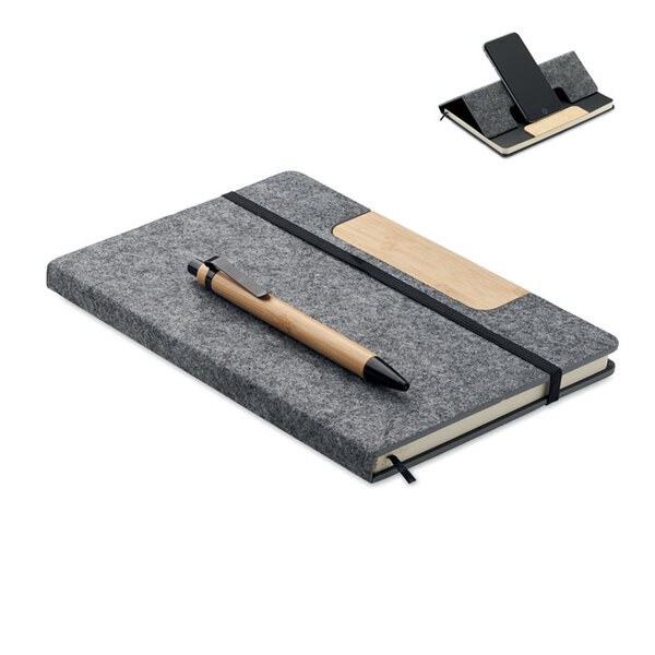 NOTEMIX Carnet A5 RPET et stylo - GiftRetail MO2390