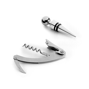 Zinc and stainless steel wine set - Egotier 94191