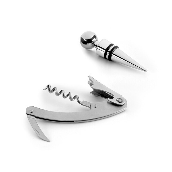 Zinc and stainless steel wine set - Egotier 94191