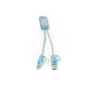 Superfast 6-in-1 USB cable in recycled PET (100% rPET) - Egotier 97191