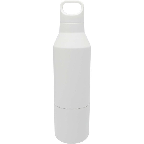 Bouteille isotherme Odessy de 600 ml en acier inoxydable recyclé RCS avec gobelet de 300 ml - EgotierPro 100840
