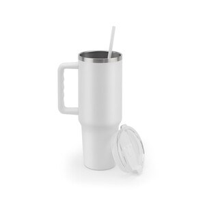 Large stainless steel travel cup (91% recycled) with vacuum insulated double wall and a matt finish 1300 mL - Egotier 94373