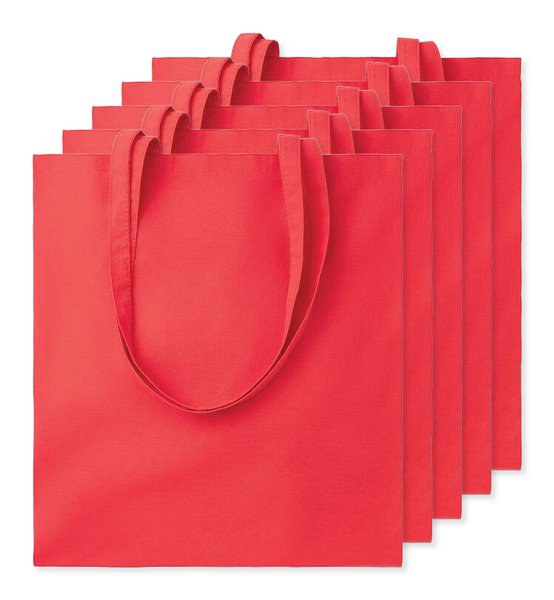 Pack de 5 GiftRetail MO9268 - COTTONEL COLOUR + Sac shopping coton 140gr/m²
