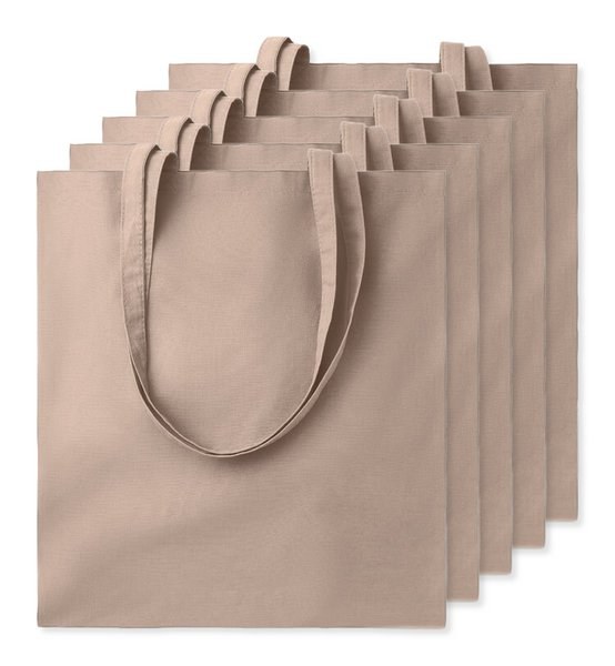 Pack de 5 GiftRetail MO9268 - COTTONEL COLOUR + Sac shopping coton 140gr/m²
