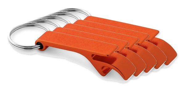 Pack de 5 Egotier 93151 - Porte-clés en aluminium avec ouvre-capsules