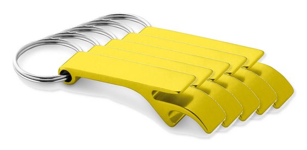 Pack de 5 Egotier 93151 - Porte-clés en aluminium avec ouvre-capsules