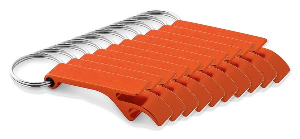 Pack de 100 Egotier 93151 - Porte-clés en aluminium avec ouvre-capsules