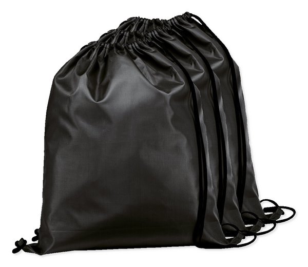 Pack de 3 Egotier 92910 - Sac à dos 210D avec cordons de serrage noirs