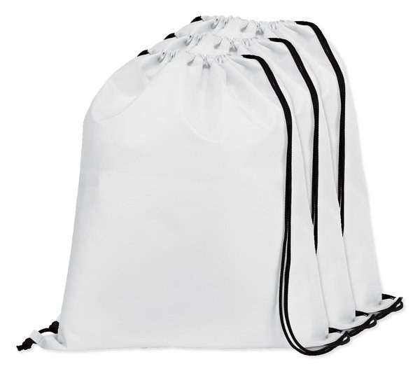 Pack de 3 Egotier 92910 - Sac à dos 210D avec cordons de serrage noirs
