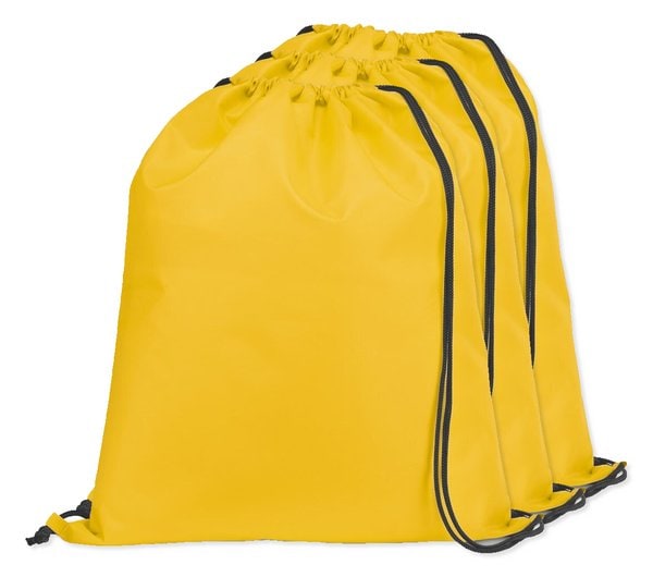 Pack de 3 Egotier 92910 - Sac à dos 210D avec cordons de serrage noirs