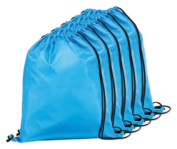 Pack de 5 Egotier 92910 - Sac à dos 210D avec cordons de serrage noirs