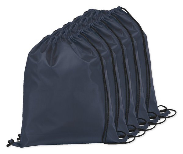 Pack de 5 Egotier 92910 - Sac à dos 210D avec cordons de serrage noirs