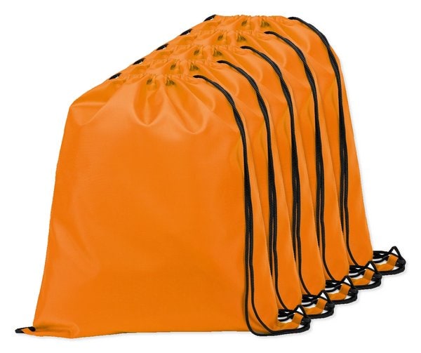 Pack de 5 Egotier 92910 - Sac à dos 210D avec cordons de serrage noirs