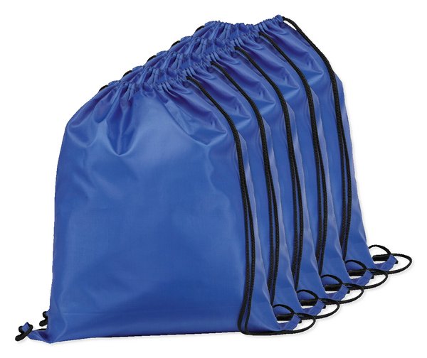 Pack de 5 Egotier 92910 - Sac à dos 210D avec cordons de serrage noirs