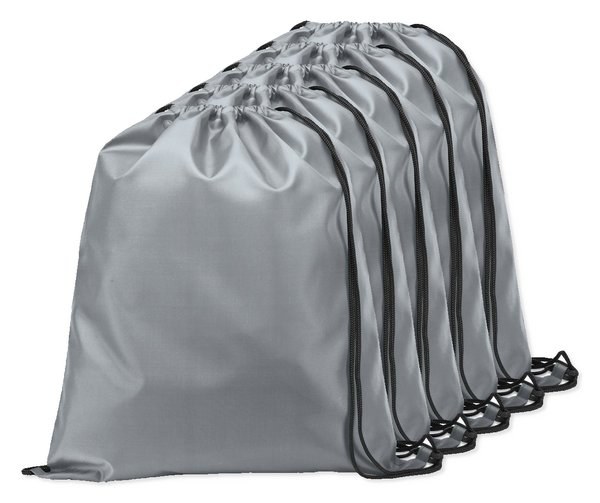 Pack de 5 Egotier 92910 - Sac à dos 210D avec cordons de serrage noirs