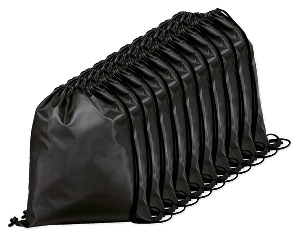 Pack de 10 Egotier 92910 - Sac à dos 210D avec cordons de serrage noirs