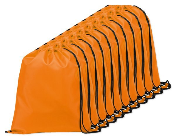 Pack de 10 Egotier 92910 - Sac à dos 210D avec cordons de serrage noirs