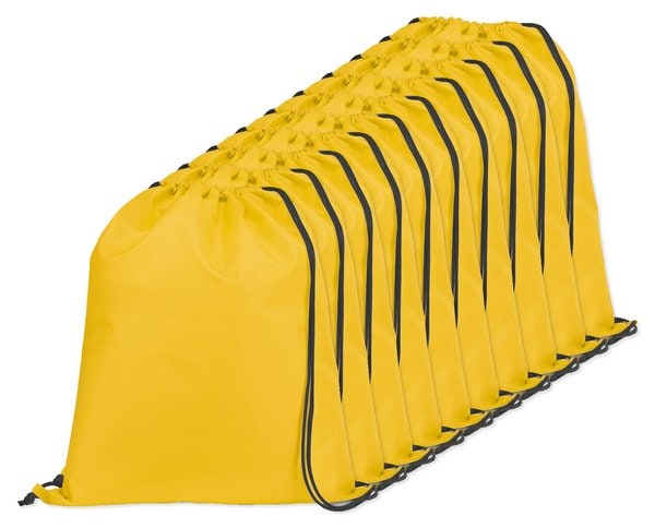 Pack de 10 Egotier 92910 - Sac à dos 210D avec cordons de serrage noirs