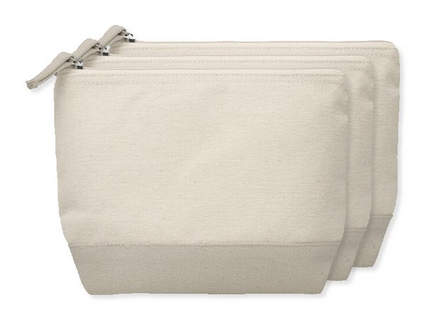 Pack de 3 GiftRetail MO9815 - KLEUREN Trousse en coton bicolore