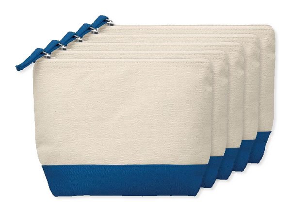 Pack de 5 GiftRetail MO9815 - KLEUREN Trousse en coton bicolore