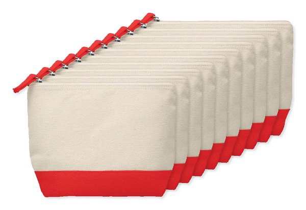 Pack of 10 GiftRetail MO9815 - KLEUREN Stylish Two-Tone Cotton Cosmetic Bag with Zipper
