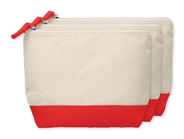Pack of 30 GiftRetail MO9815 - KLEUREN Stylish Two-Tone Cotton Cosmetic Bag with Zipper