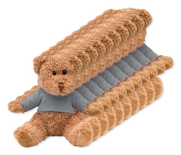 Pack de 10 GiftRetail MO7375 - JOHNNY Ours en peluche avec T-shirt