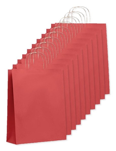 Pack of 10 GiftRetail MO6174 - PAPER TONE L Eco-Friendly Large European Gift Paper Bag 90gsm