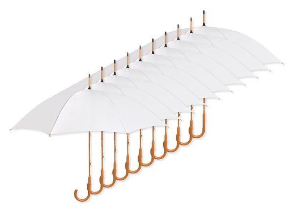Pack de 10 GiftRetail KC5132 - CALA Parapluie avec poignée en bois