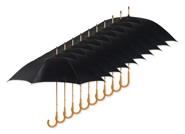 Pack of 100 GiftRetail KC5132 - CALA Elegant Wooden Handle Windproof Umbrella