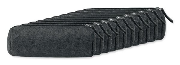 Pack of 10 GiftRetail MO9819 - PENLO Felt zippered pencil case