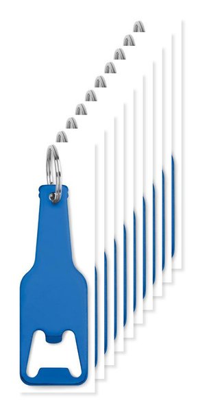 Pack de 10 GiftRetail MO9247 - BOTELIA Porte-clés decapsuleur en alu