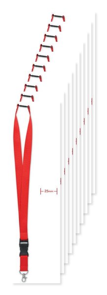 Pack of 10 GiftRetail MO9661 - WIDE LANY Premium 25mm Lanyard with Metal Hook and Safety Breakaway