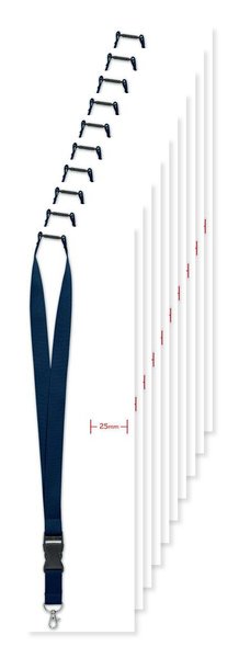 Pack de 10 GiftRetail MO9661 - WIDE LANY Tour de cou crochet métal 25mm