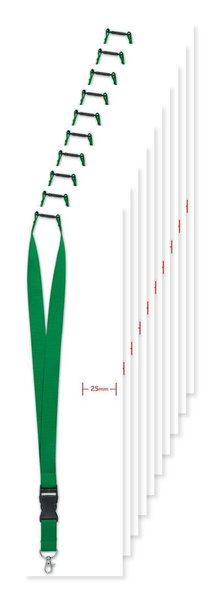 Pack of 10 GiftRetail MO9661 - WIDE LANY Premium 25mm Lanyard with Metal Hook and Safety Breakaway