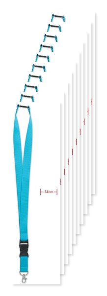 Pack de 100 GiftRetail MO9661 - WIDE LANY Tour de cou crochet métal 25mm