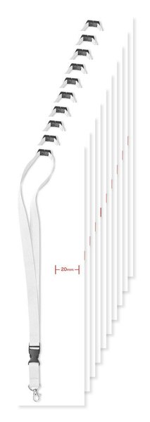 Pack of 10 GiftRetail MO8595 - LANY Premium 20mm Lanyard with Metal Hook and Safety Features