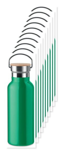 Pack of 100 GiftRetail MO9431 - HELSINKI 500ml Bamboo Lid Insulated Flask