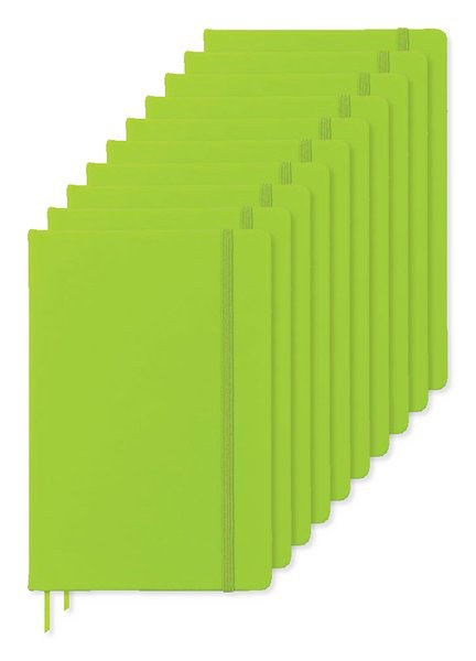 Pack of 10 GiftRetail AR1804 - ARCONOT A5 Hardcover Notebook with Elastic Strap